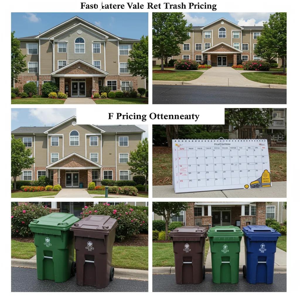 Factors influencing valet trash service pricing including property size and service frequency